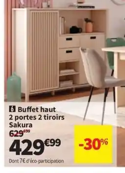 Conforama Buffet haut 2 portes 2 tiroirs offre