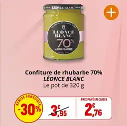 Coccimarket Confiture de rhubarbe 70% léonce blanc offre
