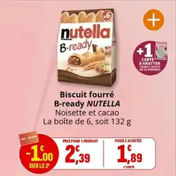 Coccimarket Biscuit fourré b-ready nutella offre
