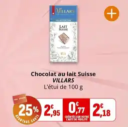 Coccimarket Chocolat au lait suisse villars offre