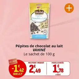 Coccimarket Pépites de chocolat au lait vahiné offre