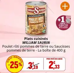 Coccimarket Plats cuisinés william saurin offre