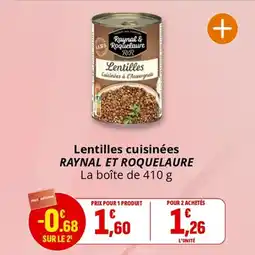 Coccimarket Lentilles cuisinées raynal et roquelaure offre