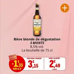 Coccimarket Bière blonde de dégustation 3 monts offre