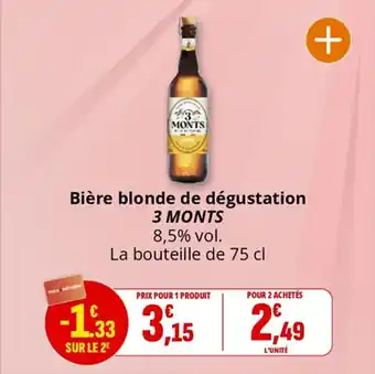 Coccimarket Bière blonde de dégustation 3 monts offre