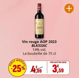 Coccimarket Vin rouge aop 2023 blaissac offre