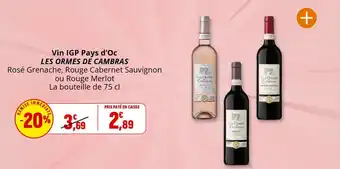 Coccimarket Vin igp pays d'oc les ormes de cambras offre