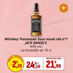 Coccimarket Whiskey tennessee sour mash old n°7 jack daniel's offre