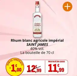 Coccimarket Rhum blanc agricole impérial saint james offre