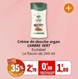 Coccimarket Crème de douche argan l'arbre vert offre