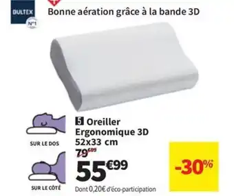 Conforama Oreiller Ergonomique 3D offre