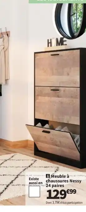 Conforama Meuble à chaussures Nessy 24 paires offre