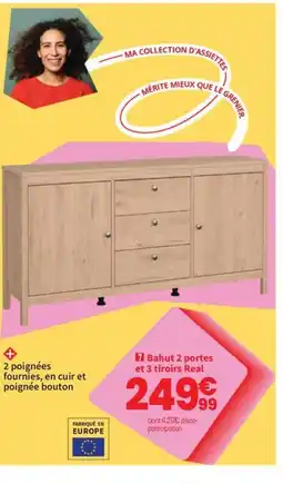 Conforama Bahut 2 portes et 3 tiroirs Real offre