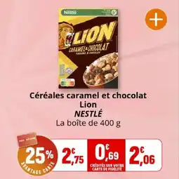 Coccinelle Express Céréales caramel et chocolat lion nestlé offre