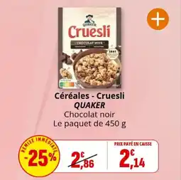 Coccinelle Express Céréales cruesli quaker offre