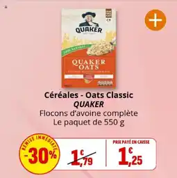 Coccinelle Express Céréales oats classic quaker offre