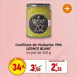 Coccinelle Express Confiture de rhubarbe 70% léonce blanc offre