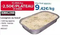Costco Kirkland - lasagnes au boeuf offre