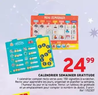 Trafic Complet - calendrier semainier gratitude offre
