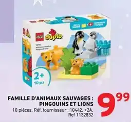 Trafic Lego - famille d'animaux sauvages: pingouins et lions offre