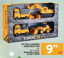 Trafic Set de 4 camions construction offre