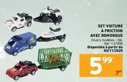 Trafic Set voiture a friction avec remorque offre