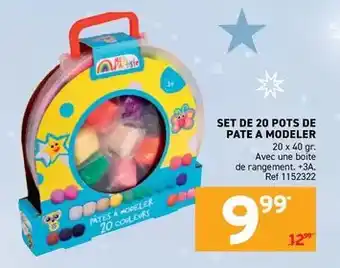Trafic Set de 20 pots de pate a modeler offre