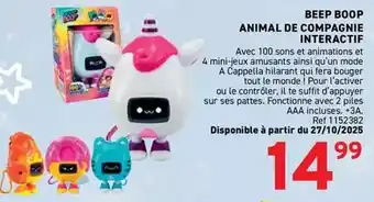 Trafic Beep boop animal de compagnie interactif offre
