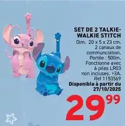 Trafic Stitch - set de 2 talkie- walkie offre