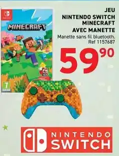 Trafic Nintendo - jeu switch minecraft avec manette offre