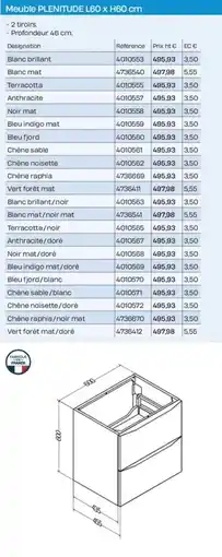 Cedeo Meuble plenitude l60 x h60 cm offre
