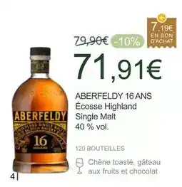La Vignery Scotch - aberfeldy 16 ans ecosse highland single malt offre