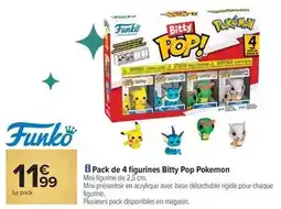 Carrefour Funko - pack de 4 figurines bitty pop pokemon offre