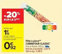Carrefour Drive Carrefour - pâte à pizza classic' offre
