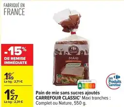 Carrefour Drive Carrefour - pain de mie sans sucres ajoutés offre
