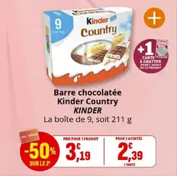 Coccinelle Express Barre chocolatée kinder country kinder offre