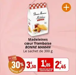 Coccinelle Express Madeleines cœur framboise bonne maman offre