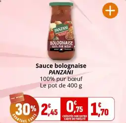 Coccinelle Express Sauce bolognaise panzani offre