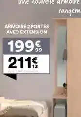 BUT Armoire 2 portes avec extension offre