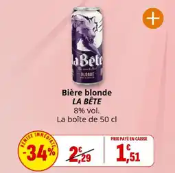 Coccinelle Express Bière blonde la bête offre