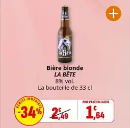 Coccinelle Express Bière blonde la bête offre
