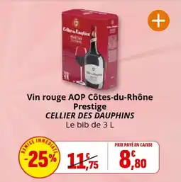 Coccinelle Express Vin rouge aop côtes du rhône prestige cellier des dauphins offre