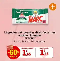 Coccinelle Express Lingettes nettoyantes désinfectantes antibactériennes st marc offre