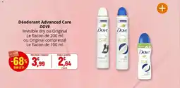 Coccinelle Express Déodorant advanced care dove offre