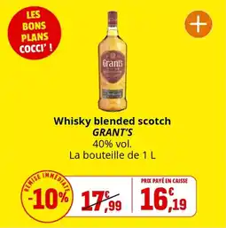 Coccinelle Supermarché Whisky blended scotch grant's offre