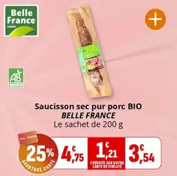 Coccinelle Supermarché Saucisson sec pur porc bio belle france offre