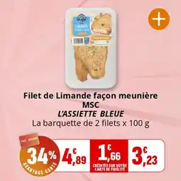 Coccinelle Supermarché Filet de limande façon meunière msc l'assiette bleue offre