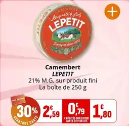 Coccinelle Supermarché Camembert lepetit offre