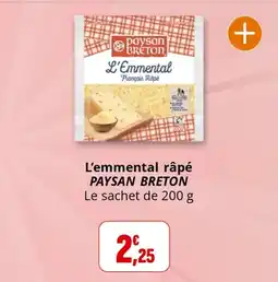 Coccinelle Supermarché L'emmental râpé paysan breton offre
