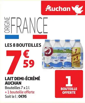 AUCHAN Lait demi-écrémé